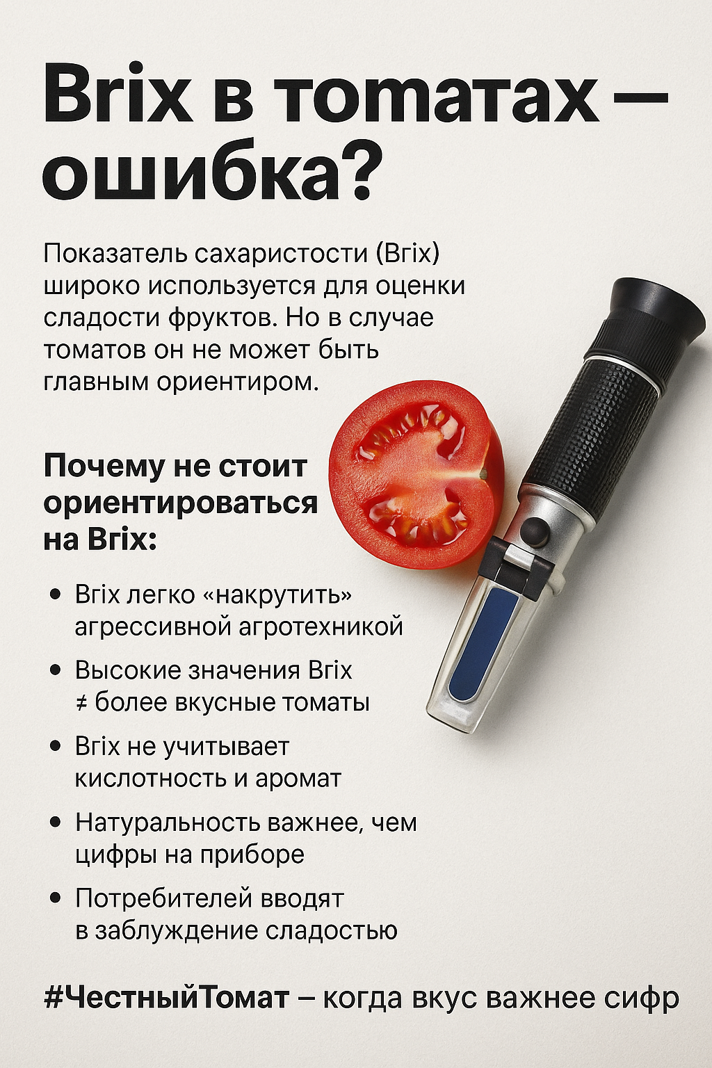 Brix в томатах — ошибка, которая сбивает с толку рынок